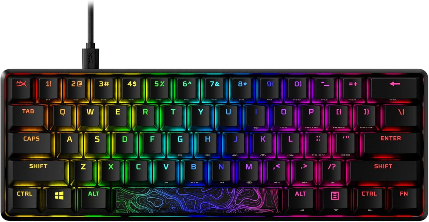 Alloy Origins 60 - Mechanical Gaming Keyboard, Ultra Compact 60% Form Factor, Double Shot PBT Keycaps, RGB LED Backlit, NGENUITY Software Compatible - Linear Red Switch,Black
