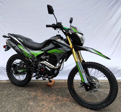 Hawk DLX 250 EFI Fuel Injection 250Cc Endure Dirtbike Motorcycle RPS Enduro Bike Hawk Deluxe 5 SPEED Dual Sports Street Bike Motorcycle (Black Color)